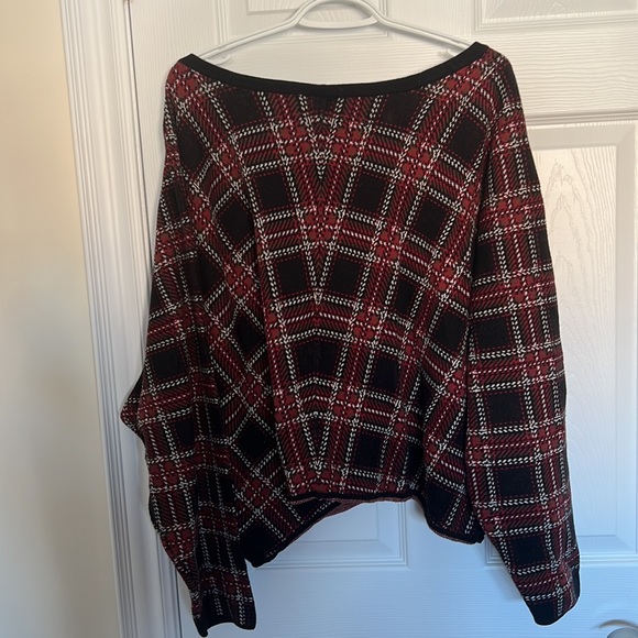 Plaid Cropped Grandpa Sweater - Plus Size 4X - Picture 2 of 3